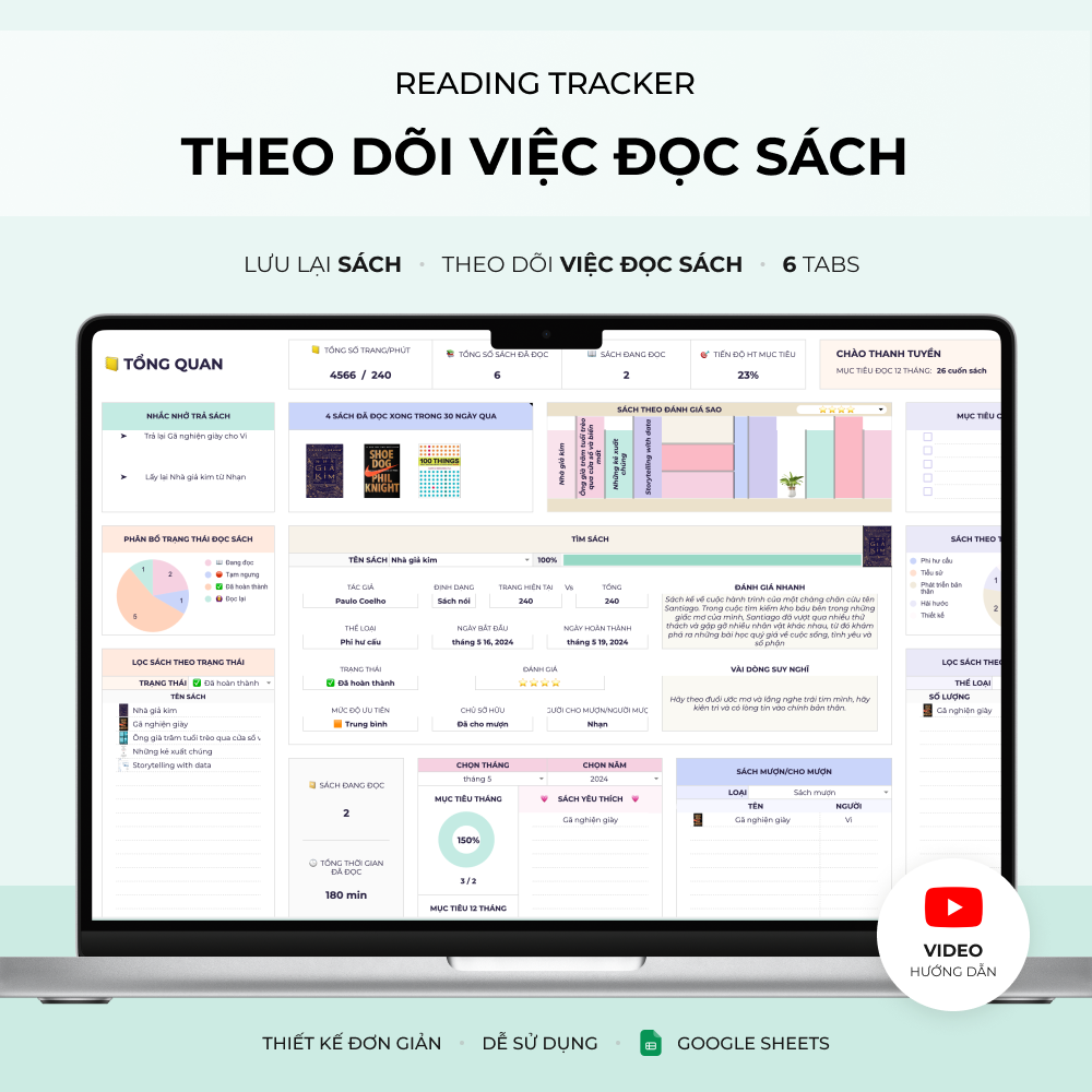 Theo dõi việc đọc sách - Google sheets template
